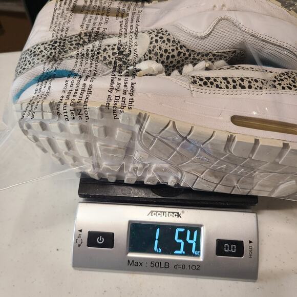 Nike Air Max 1 Safari Pack White Glass Aqua Blue Women's 6.5 319986-131 RARE - Picture 11 of 11